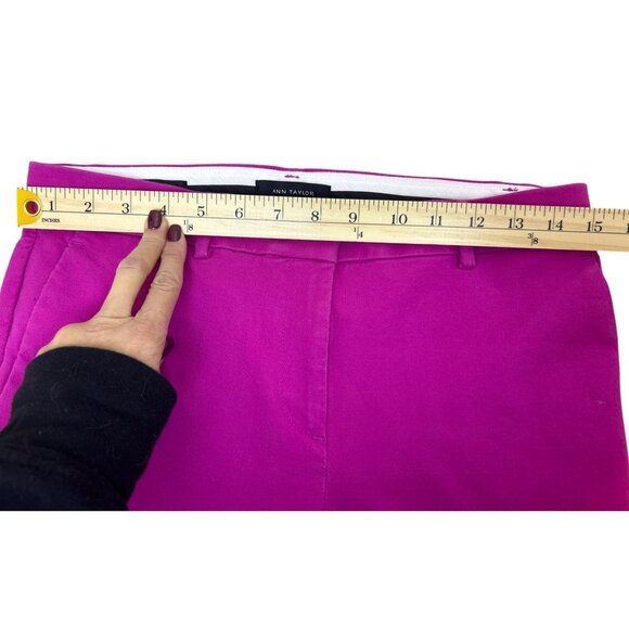 Ann Taylor Women's 6P Eva Cropped Pants Trousers Pink Slim Fit Chic Faux Pockets - Picture 4 of 11